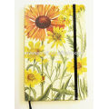 Daisy Flowers Ruled Notebook Diary Journal Hard Cover Medium bungee closure